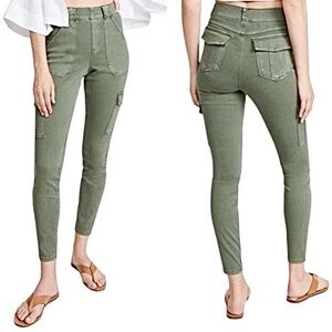 EUC SPANX Stretch Twill Ankle Cargo Olive Army Green S